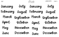 2027 | Months | The Basic Edit planner stickers, Large / Font 3 / Glossy
