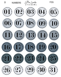 2027 | Date Numbers | The Basic Edit planner stickers, Fog / Glossy
