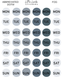 2027 | Days of the Week Dots | The Basic Edit planner stickers, Fog / Glossy