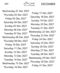 2027 | Daily Dates | The Basic Edit planner stickers, December / Glossy