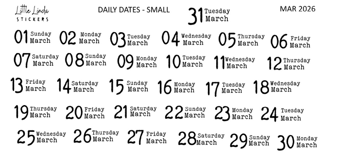 2026 | Back to Basics - DAILYS (Mini)
