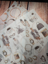 Printed Vellum Sheet - Coffee Stains