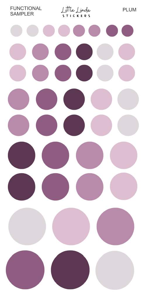 2027 | Sampler Dots | The Basic Edit planner stickers, Plum / Glossy