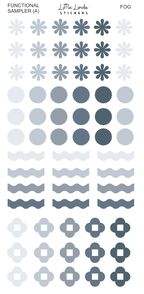 2027 | Sampler A | The Basic Edit planner stickers, Fog / Glossy