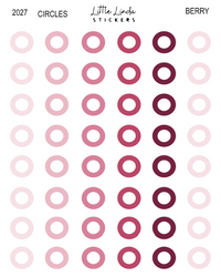 2027 | Checklist Circles | The Basic Edit planner stickers, Berry / Glossy