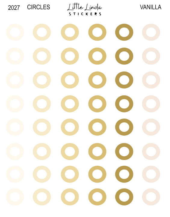 2027 | Checklist Circles | The Basic Edit planner stickers, Vanilla / Glossy