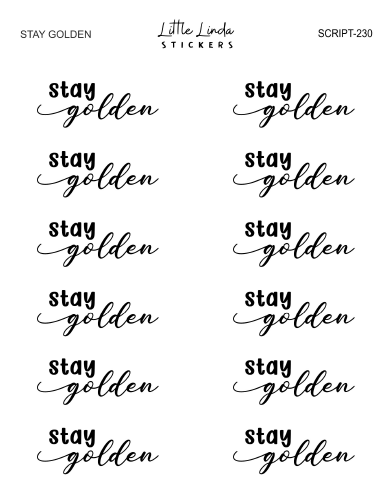 Stay Golden | SCRIPT