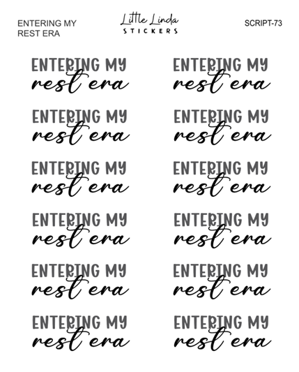 Entering my rest era | SCRIPT