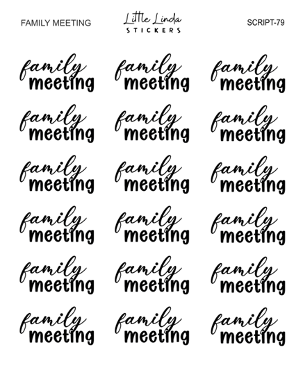 Family Meeting | SCRIPT