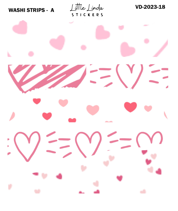 Valentines - Heart Washi Strips