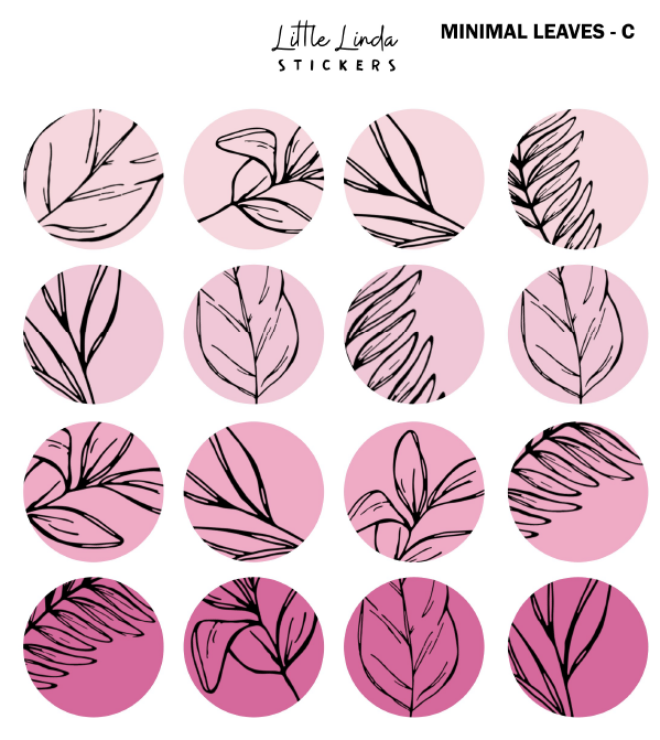 Minimal Leaf Pattern - Pinks