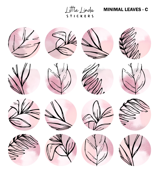 Minimal Leaf Pattern - Plum