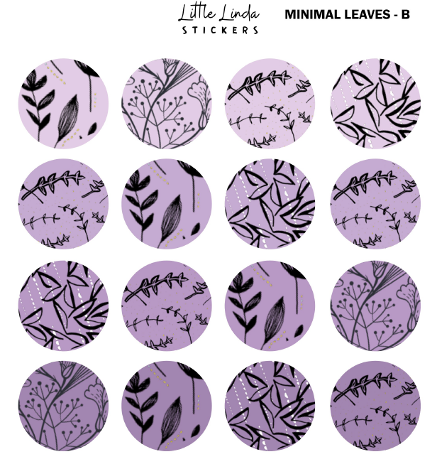 Minimal Leaf Pattern - Purple