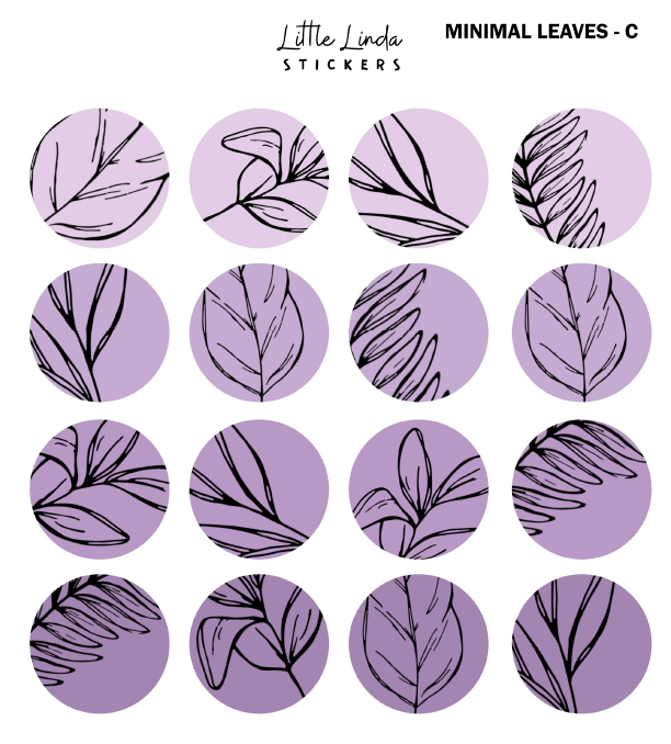 Minimal Leaf Pattern - Purple